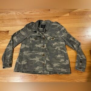 Lucky Brand Shacket Shirt Jacket Camo Utility Camouflage Womens Medium